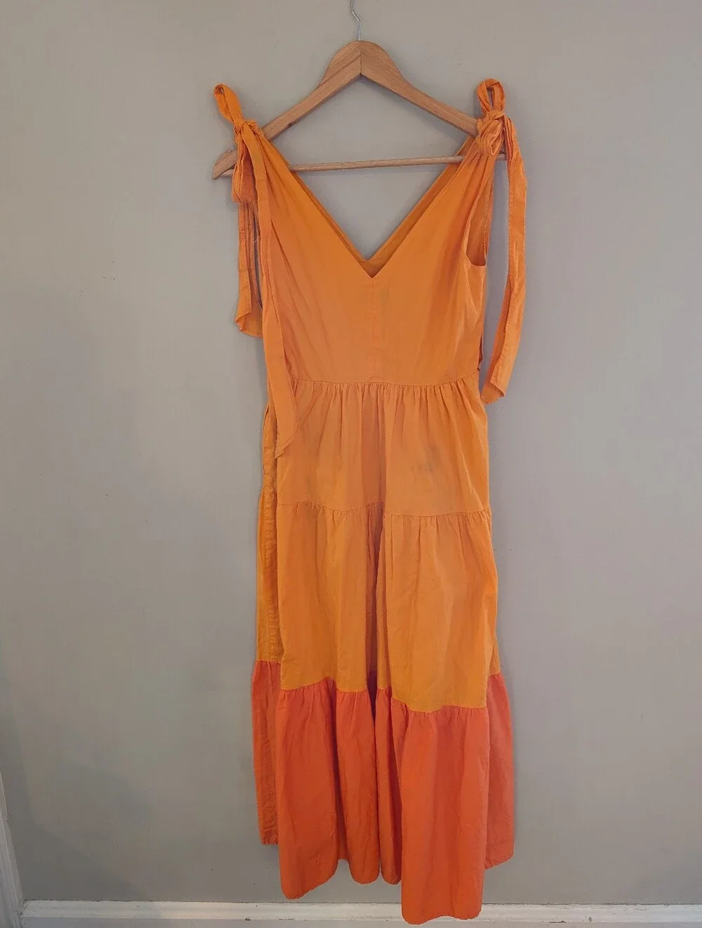 Color Me Courtney Louise Orange Colorblock Maxi Dress Size 0 - Picture 5 of 8